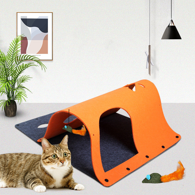 Peek & Play Felt Cat Tunnel