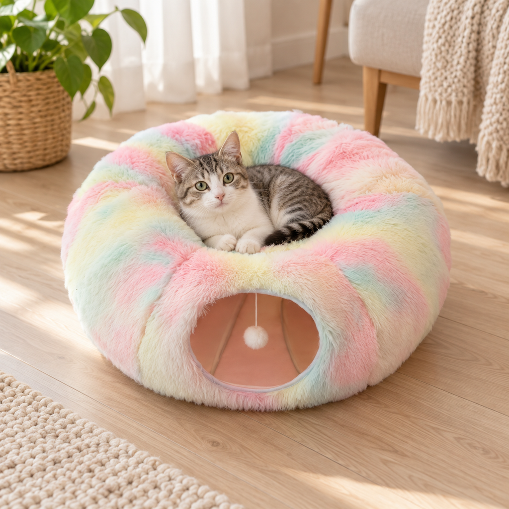 Cozy Loop Cat Tunnel Bed