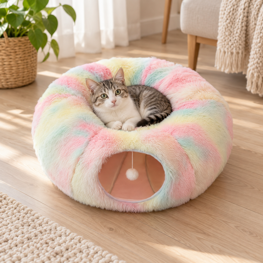 Cozy Loop Cat Tunnel Bed